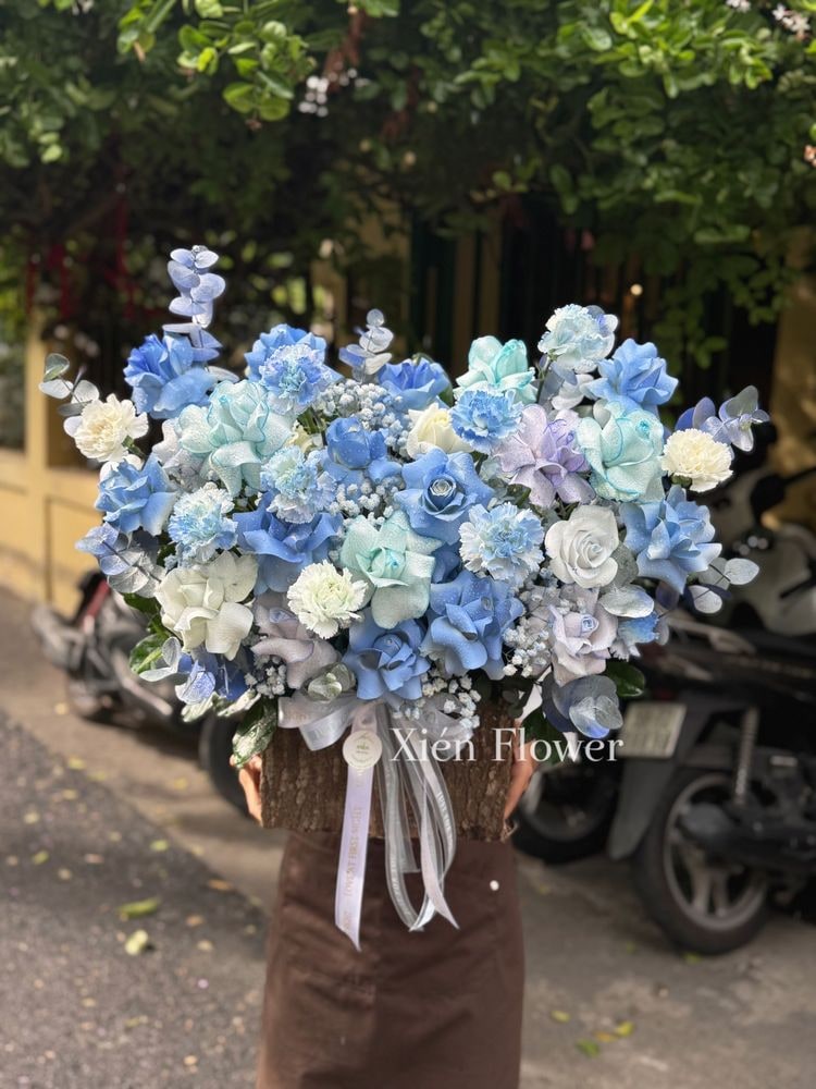 Lẵng Hoa Cảm Hứng Xanh — Giỏ Hoa